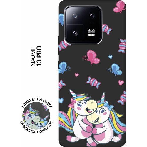 Матовый чехол Unicorns and Candies для Xiaomi 13 Pro / Сяоми 13 Про с 3D эффектом черный матовый чехол cat and mouse для xiaomi 13 pro сяоми 13 про с 3d эффектом черный