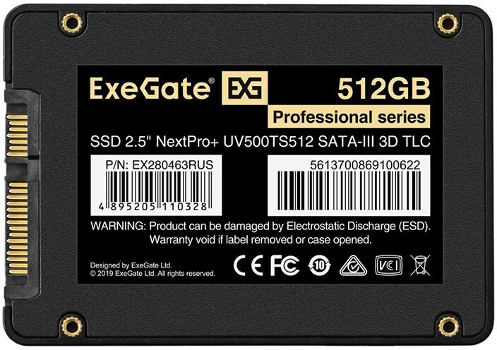 Накопитель SSD ExeGate UV500NextPro+ 512Gb (EX280463RUS) - фото №10