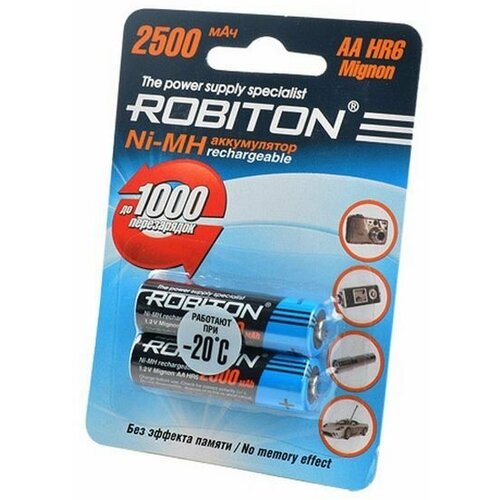 Аккумуляторы типа AA Robiton R6 (комплект 2 штуки) 2500mAh