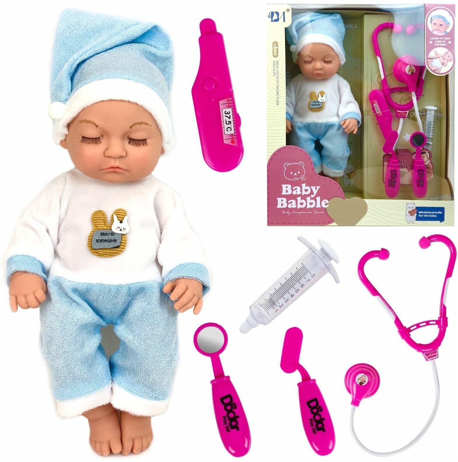 Кукла реалистичная Baby Pro, пупс с аксессуарами, 30 см, с набор доктора