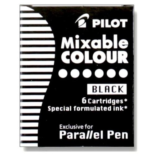 Чернильный картридж Pilot Parallel Pen черный (6 штук в упаковке) 1006829