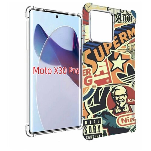 Чехол MyPads Лейблы-на-постере для Motorola Moto X30 Pro задняя-панель-накладка-бампер