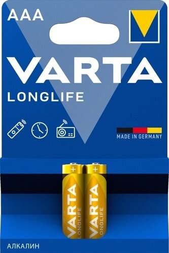 Батарейки Varta Longlife AAA BLI Alkaline, 2 шт. (4103101412) - фото №1