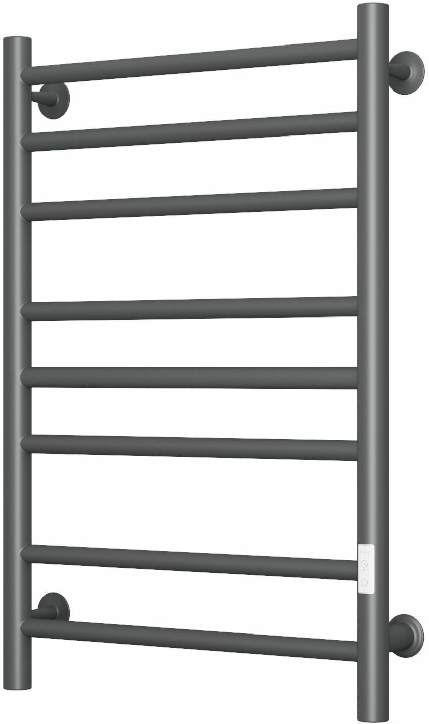 фото Полотенцесушитель электрический Маргроид BAU В10 Gun Grey 50х80, П8 темно-серый металлик с таймером с таймером справа