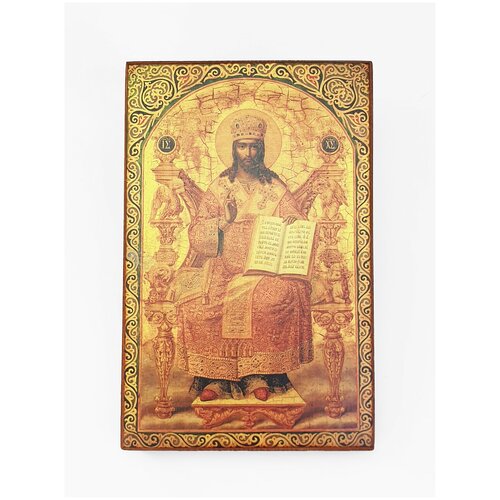 Икона Спаситель на престоле, размер иконы - 10x13 икона богородица на престоле размер иконы 10x13