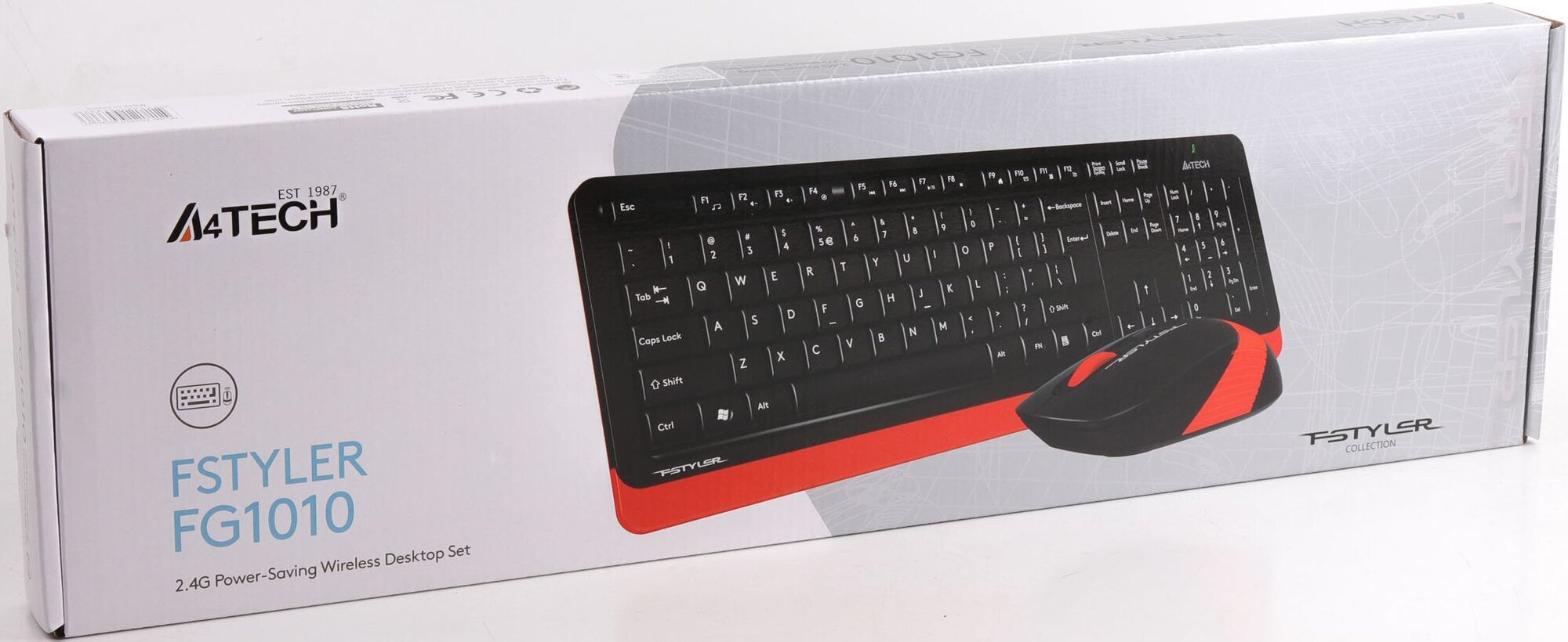 Комплект клавиатура и мышь A4TECH Fstyler FG1010 черный/оранжевый USB беспроводная (1147574) - фотография № 12