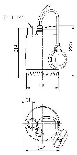 Дренажный насос для чистой воды Grundfos Unilift KP 350-A1 (700 Вт)