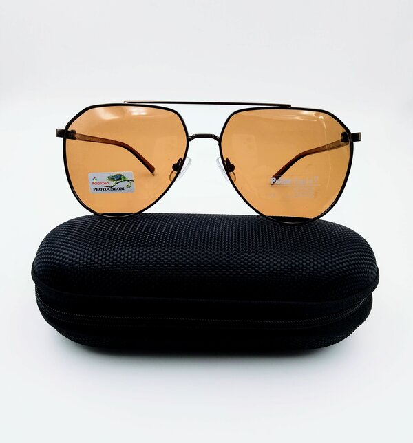 Солнцезащитные очки , авиаторы, оправа: металл, ударопрочные, фотохромные, с защитой от УФ, поляризационные