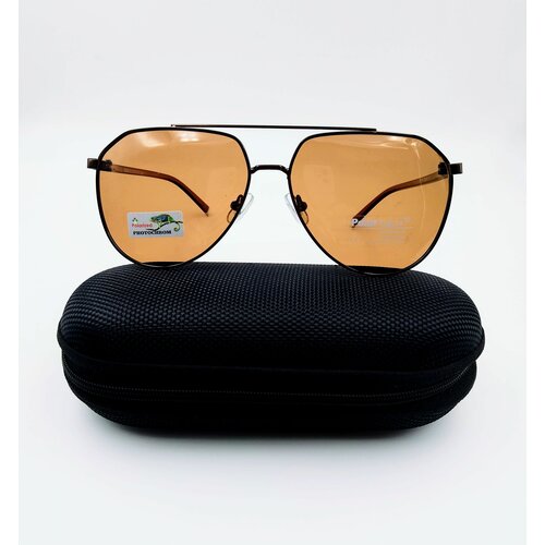 Солнцезащитные очки , авиаторы, оправа: металл, ударопрочные, фотохромные, с защитой от УФ, поляризационные