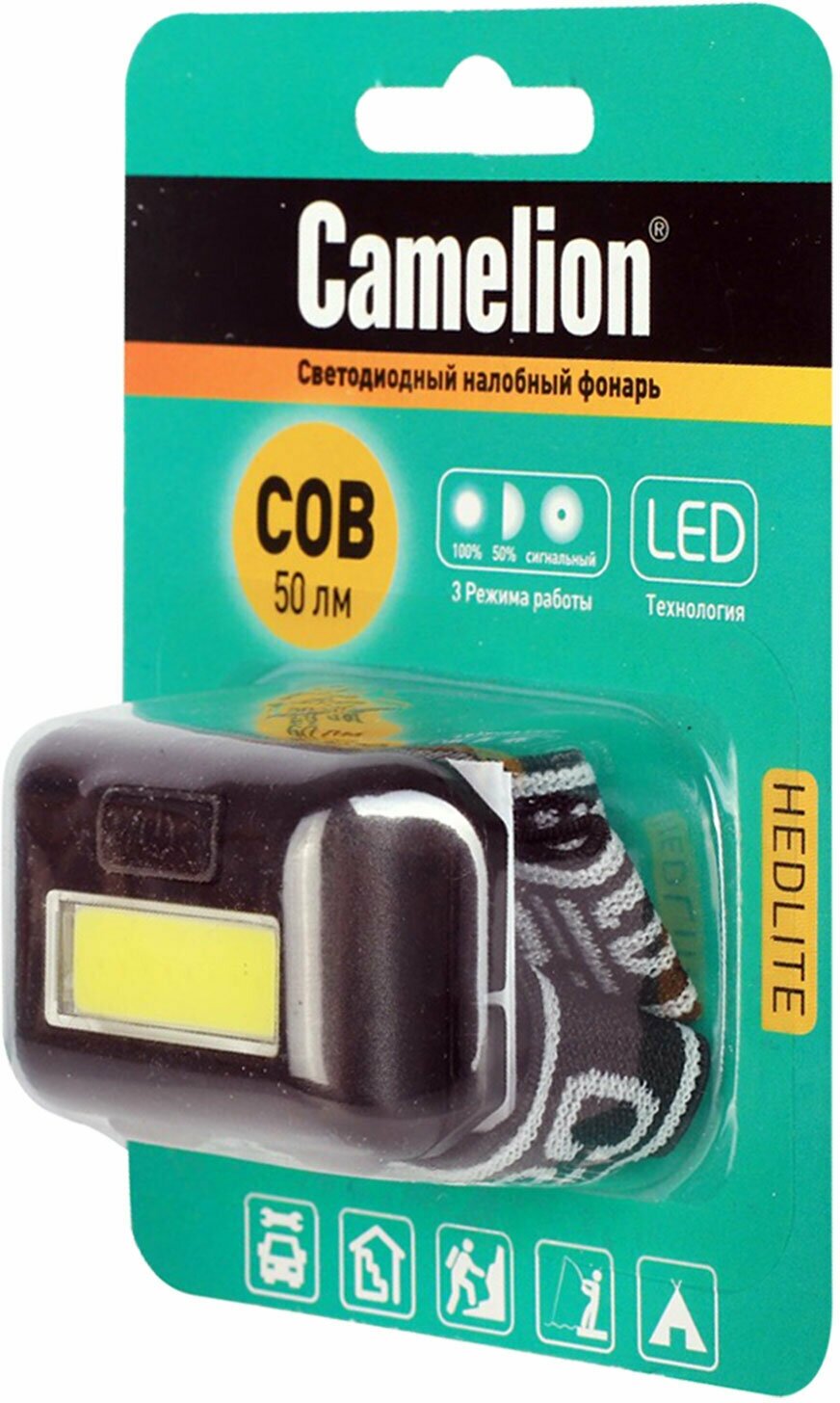 Налобный фонарь Camelion LED5355, черный, 50lm (13748) - фото №13