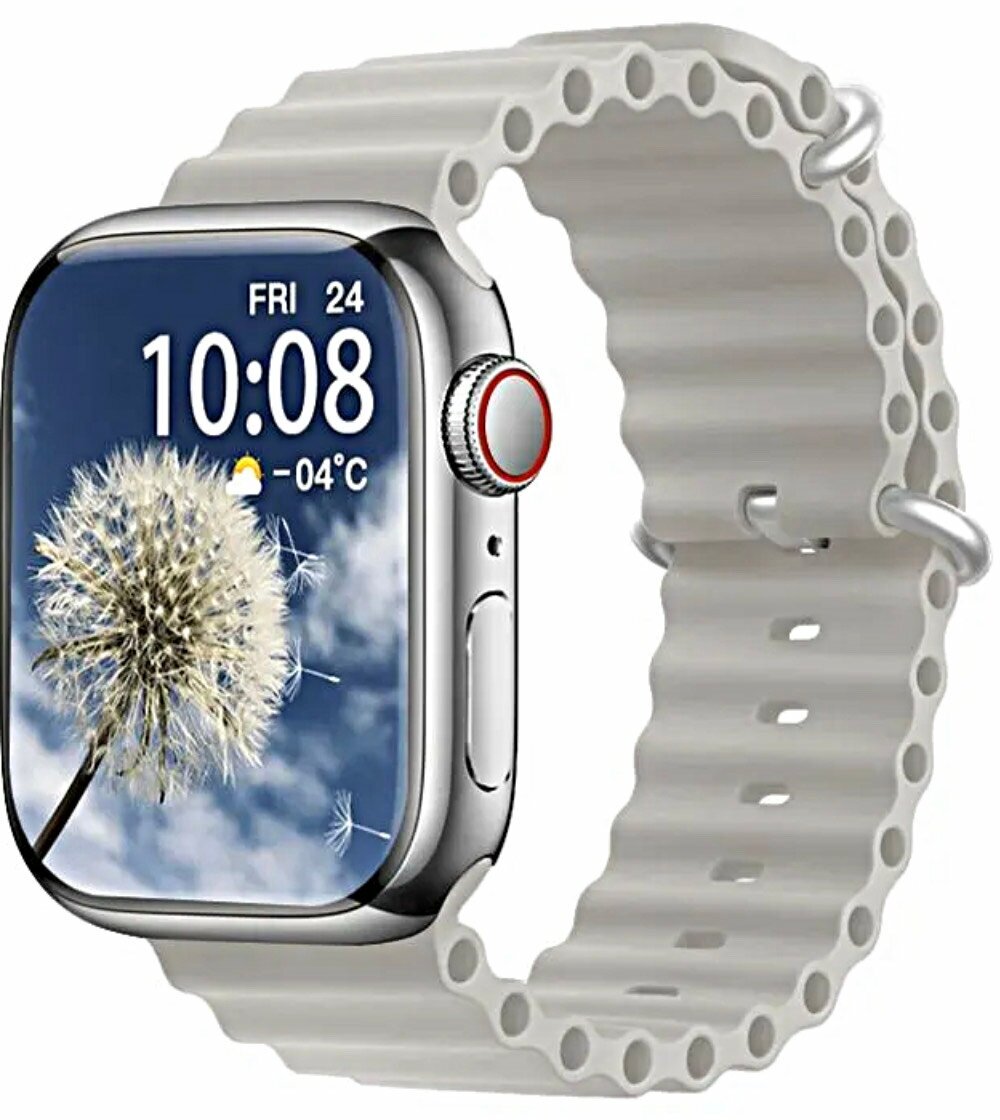 Умные часы HW9 PRO MAX Smart Watch AMOLED 2.2, iOS, Android, 3 Ремешка, Голосовой помощник, Bluetooth, серый