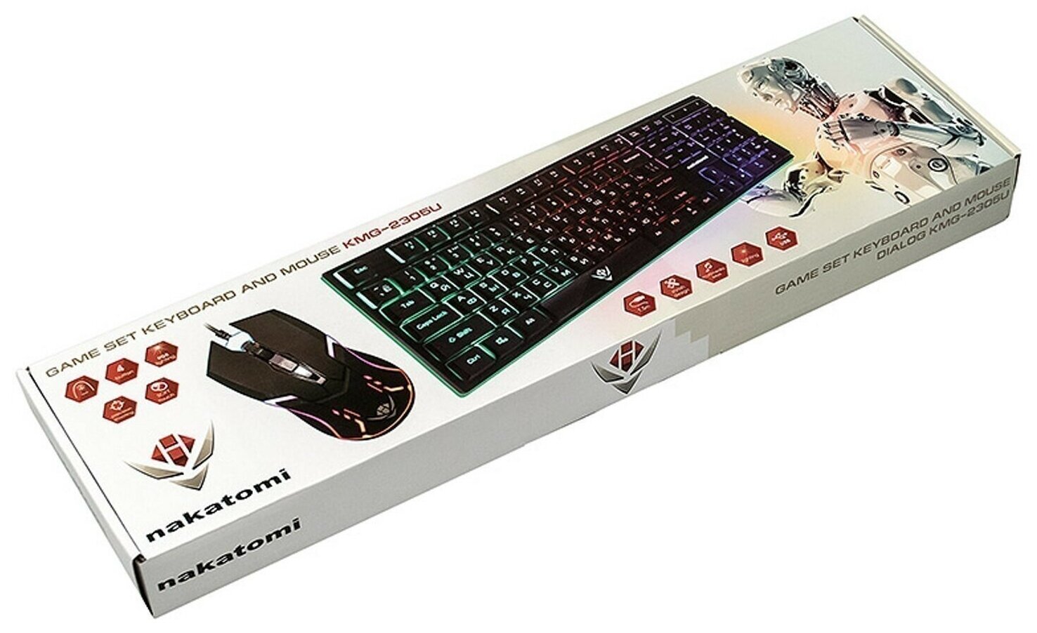 Проводной игровой набор KMG-2305U WHITE Nakatomi Gaming