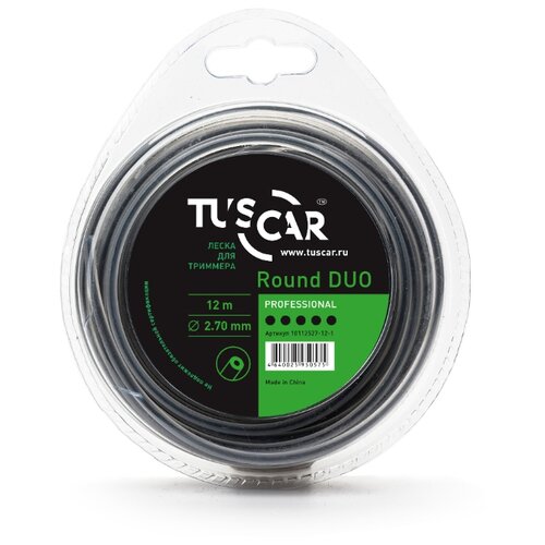 фото Леска для триммера tuscar round duo professional, 2.70мм* 12м, 10112527-12-1