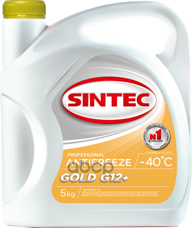 Антифриз Готовый Желтый Gold G12 40 5Кг SINTEC арт. 990558