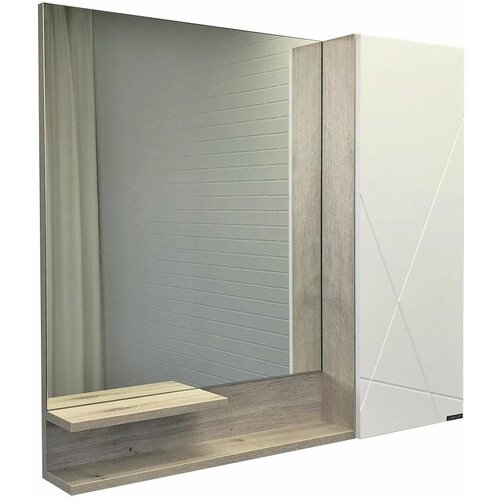 Зеркало-шкаф Comforty Мерано-90 дуб дымчатый