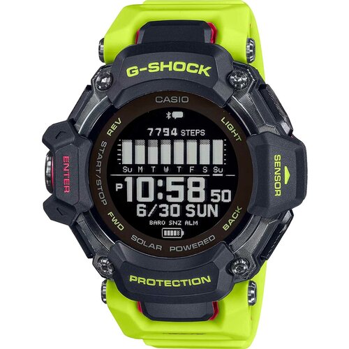 Наручные часы CASIO Японские спортивные наручные часы Casio G-SHOCK GBD-H2000-1A9 с хронографом, желтый