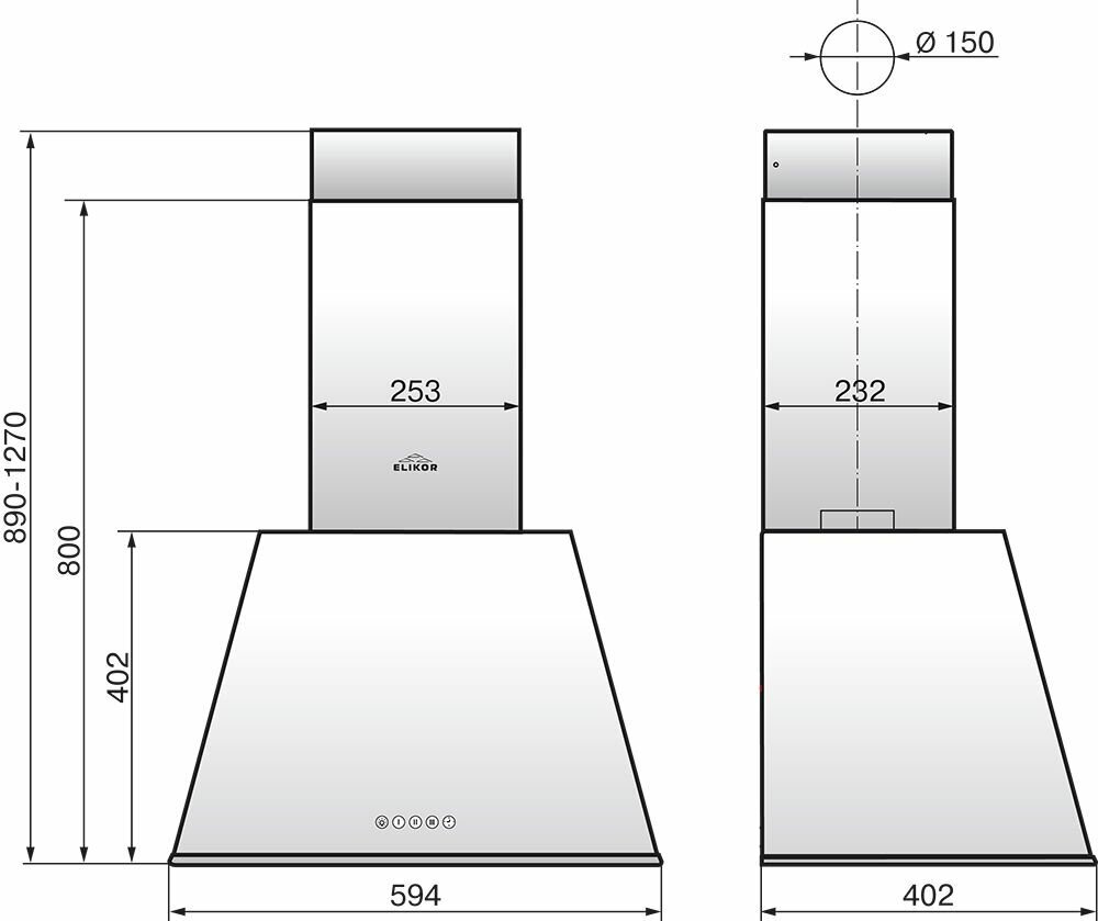 Каминная вытяжка Elikor Гамма 60 (60П-650-Э3Д) (крем/бронза) - фотография № 2