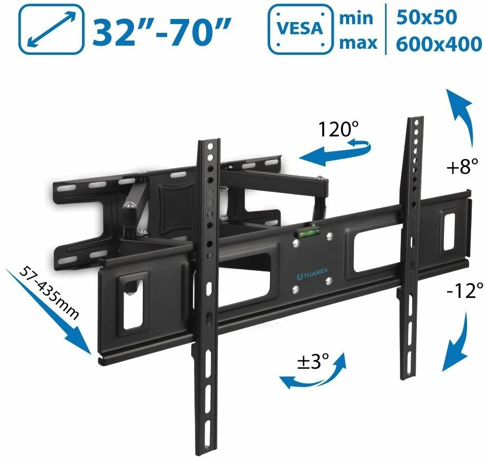 Кронштейн для телевизора Tuarex ALTA-605 BLACK
