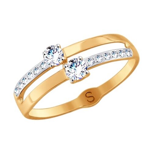 фото Кольцо из золота с фианитами 018045 sokolov