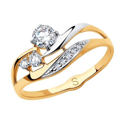 фото Sokolov кольцо из золота с фианитами 018240, размер 16.5