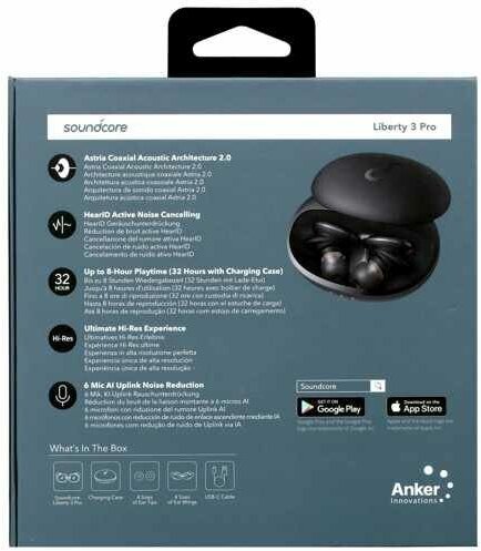 Гарнитура ANKER Soundcore Liberty 3 Pro, Bluetooth, вкладыши, черный [a3952g11] - фото №17