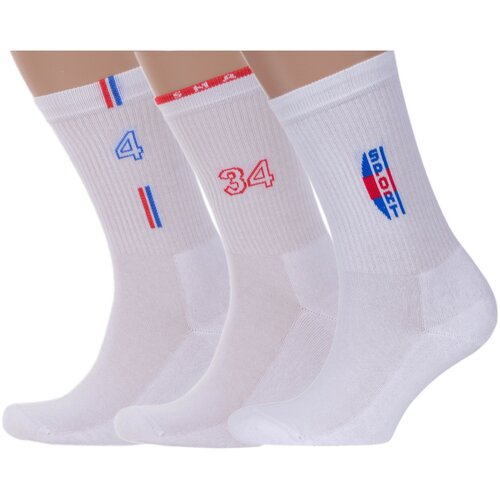 Носки LorenzLine, размер 23-25, белый, 3 пары