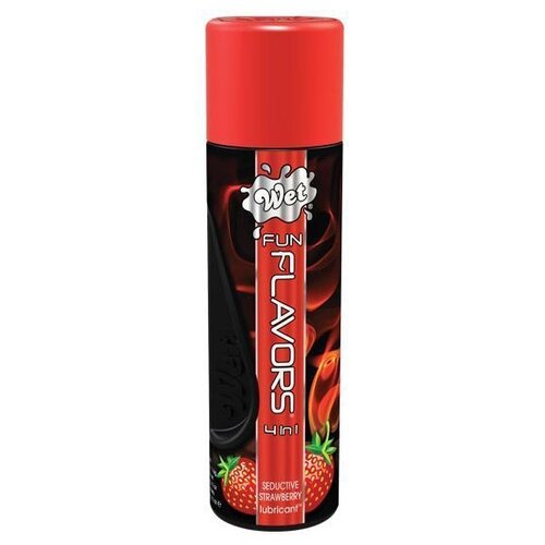 Разогревающий лубрикант Fun Flavors 4-in-1 Sexy Strawberry с ароматом клубники - 89 мл.