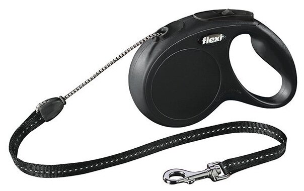 Поводок-рулетка Flexi New Classic CAT cord XS 3m 8 kg black - фотография № 2