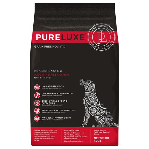 фото Корм для собак PureLuxe (0.4 кг) Elite Nutrition for adult dogs with lamb & chickpeas