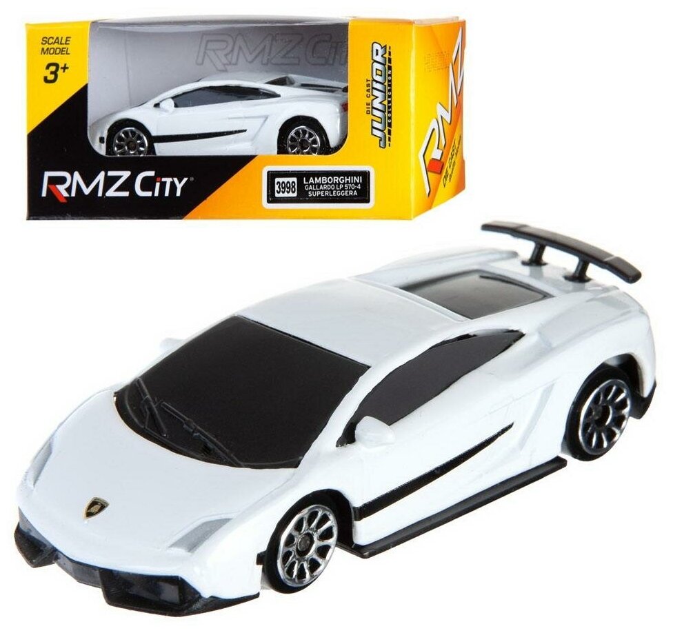 Машинка металлическая Uni-Fortune RMZ City 1:64 Lamborghini Gallardo LP570-4 без механизмов, (белый), 7,18х3,10х1,95 см