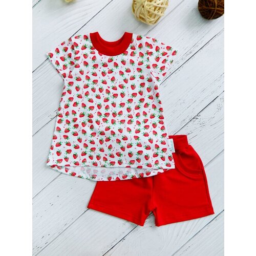 Комплект одежды BabyMaya, футболка и шорты, размер 30/104, красный