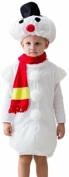 Карнавальный костюм "Большой снеговик", р-р 30-32, рост 122-128 см