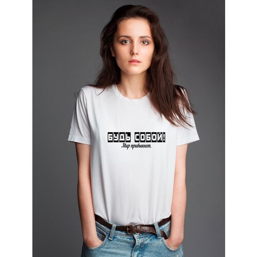 фото Футболка just4you, хлопок, размер 3xl, белый