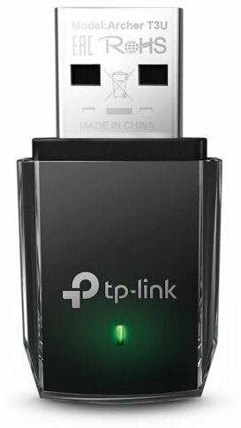 Адаптер TP-LINK Archer T3U 867 Мбит/с на 5 ГГц+400 Мбит/с на 2,4 ГГц, USB 3.0