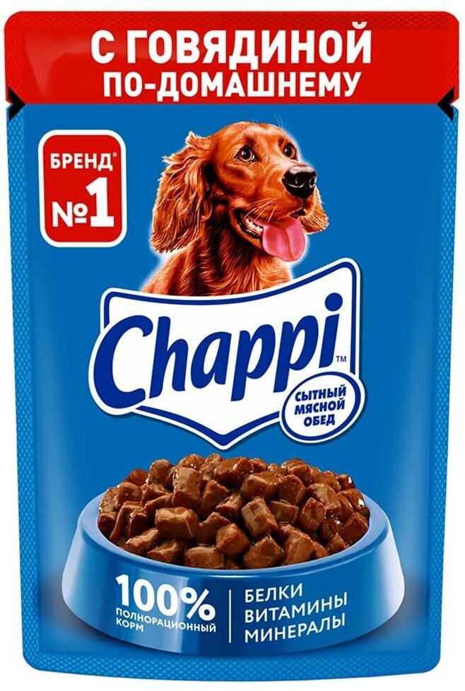 Влажный корм Chappi для собак говядина по-домашнему 85г