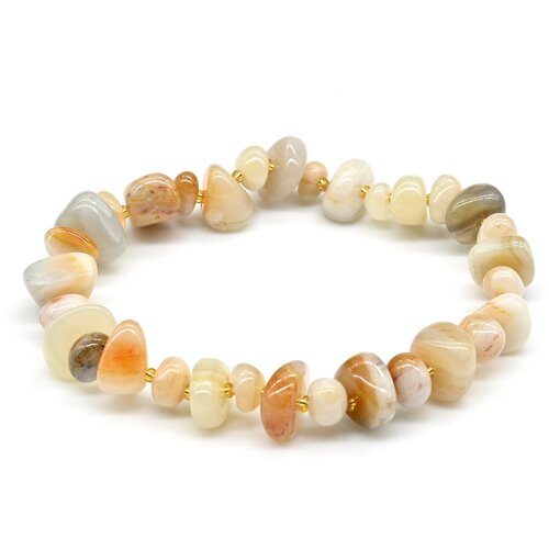 фото Браслет радуга камня, агат, размер 17 см, желтый
