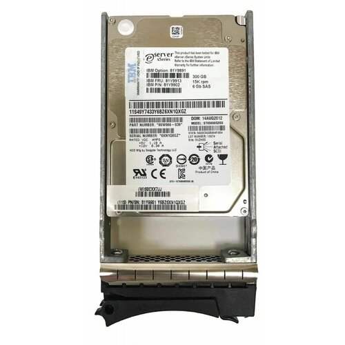 Жесткие диски IBM Жесткий диск IBM 300GB SAS 15K 81Y9891