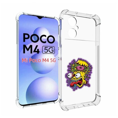 Чехол MyPads Барт-Симпсон для Xiaomi Poco M4 5G задняя-панель-накладка-бампер