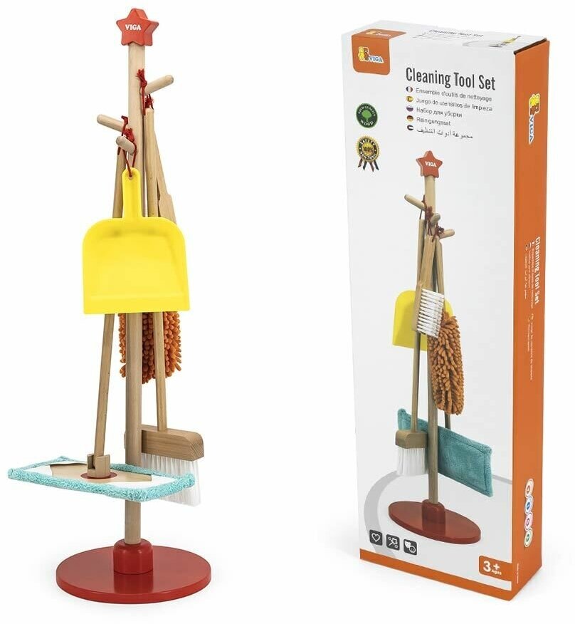 Набор хозяйки (5 предметов) на стойке (дерево) Viga 44567