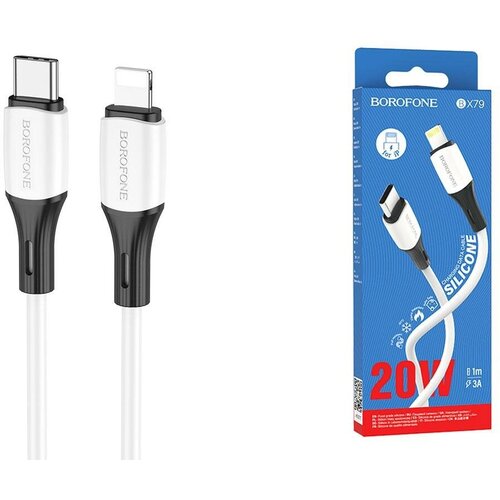 USB-кабель Borofone BX79 Type-C/Lightning 1м 20W, 3A(white) комплект зарядки 20w type c lightning 2m кабель для зарядки и передачи данных адаптер для любых устройств с разъемом type c