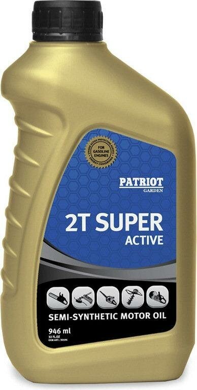 Масло моторное полусинтетическое для 2 тактного двигателя Patriot Super Active 2T 850030596, 0.946 л - фото №9