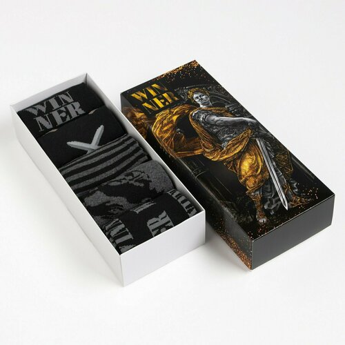 фото Носки kaftan, 5 пар, размер 27-29 см (41-44), мультиколор, серый, черный