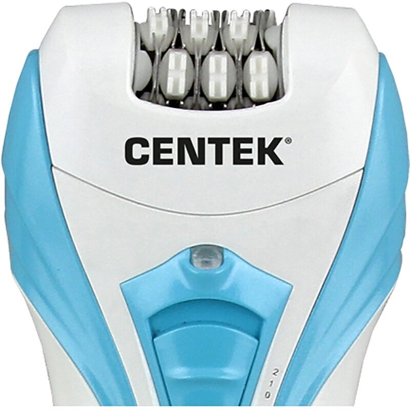 Эпилятор Centek CT-2191 (синий+белый) 3Вт, 2 насадки (+бритва), 2 скорости, до 30 мин., LED - фотография № 5