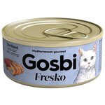 Влажный корм для стерилизованных кошек Gosbi с тунцом, с креветками 32шт. х 70 г - изображение