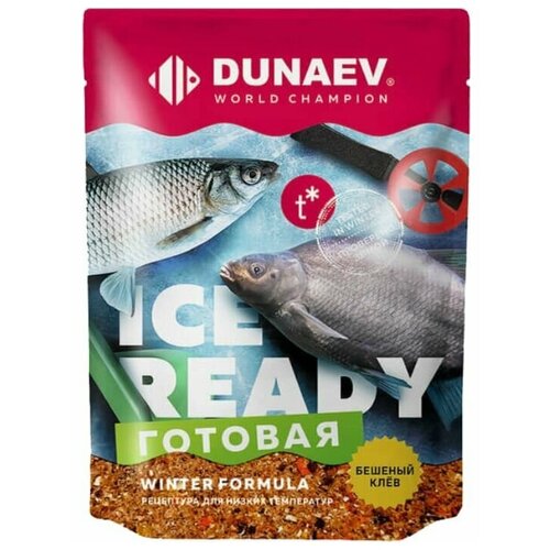 прикормка зимняя dunaev ice ready плотва 0 75 кг Прикормка натуральная зимняя Dunaev ICE READY Универсальная Чёрная 0.5 кг