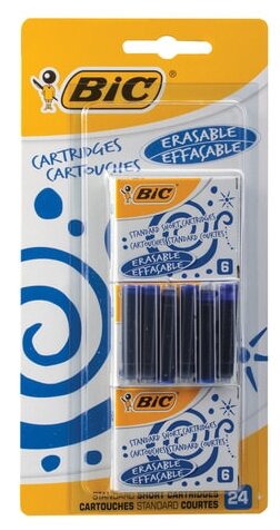 Картриджи чернильные BIC комплект 24 штуки, синие (888751)