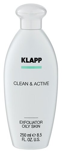 Klapp Эксфолиатор для жирной кожи Clean & active Exfoliator Lotion Oily Skin, 250 мл