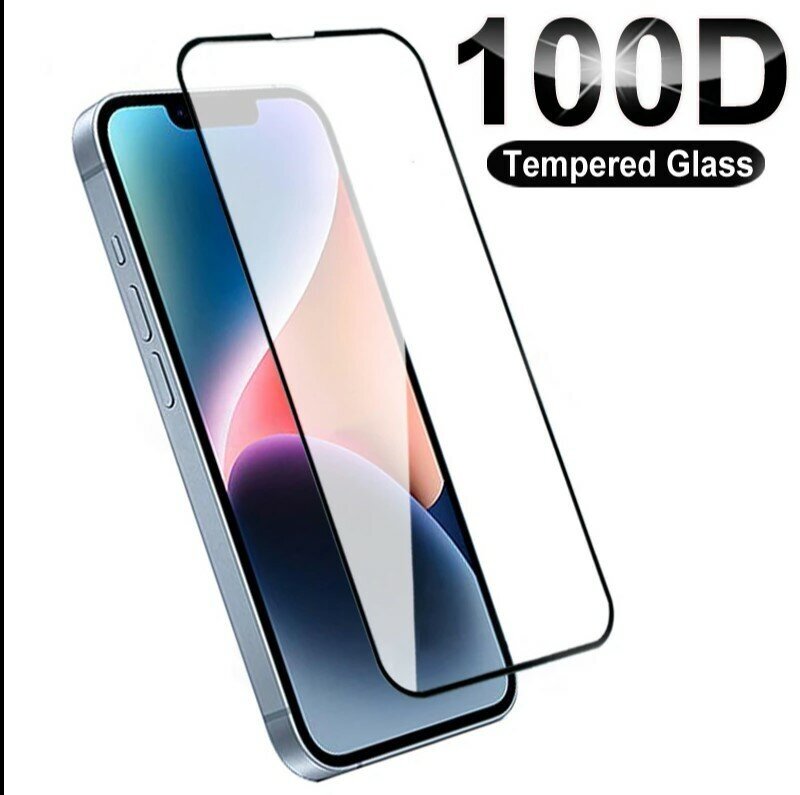 Противоударное защитное стекло для смартфона Apple iPhone 13 13 Pro и 14 / Эпл Айфон 13 13 Про и 14 (Черный)
