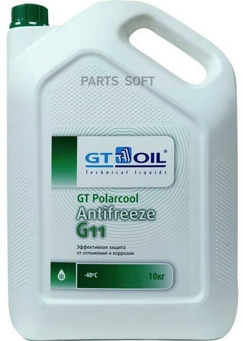 Антифриз GT Polarcool G11 зеленый 10 кг GT OIL / арт. 1950032214021 - (1 шт)