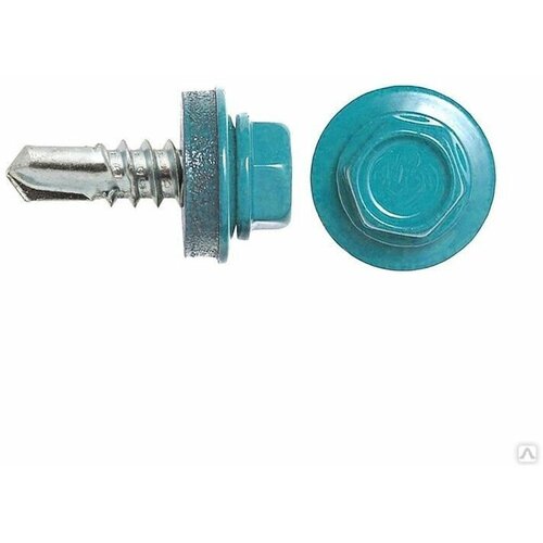 Саморез кровельный 5,5х19мм RAL 5021 Морская волна (упак. 200шт)